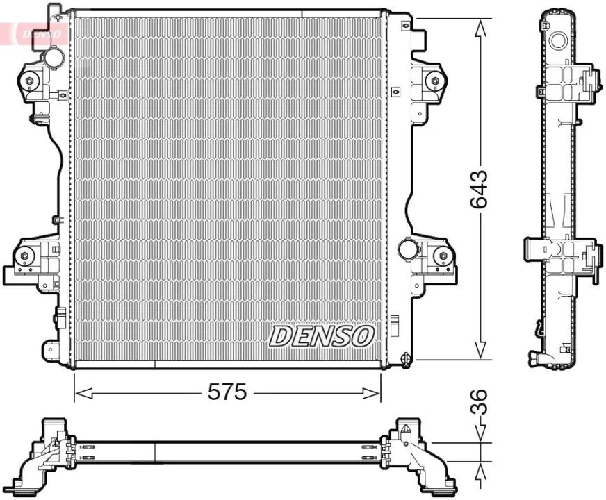 Радіатор, система охолодження двигуна DENSO DRM50140 (фото 1)