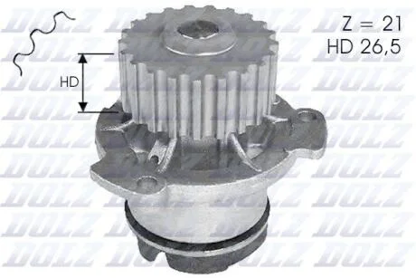 Водяний насос Dolz LADA 2108-21099 (круглий зуб) DOLZ L121