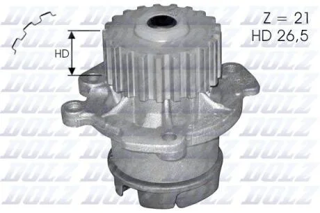 Водяний насос Dolz LADA 2108 - 112 (квадрат.зуб) DOLZ L123