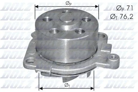 FIAT помпа води Alfa, Bravo,Brava 1.8 16V 95- DOLZ S210