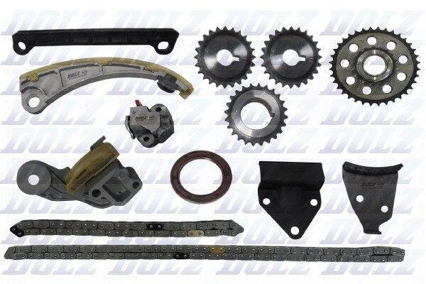Комплект ланцюгів ГРМ та маслонасоса з шестернями SUZUKI 1,8/2,0 VVT 16V J18A/J20A (вир-во) DOLZ SKCS129 (фото 1)