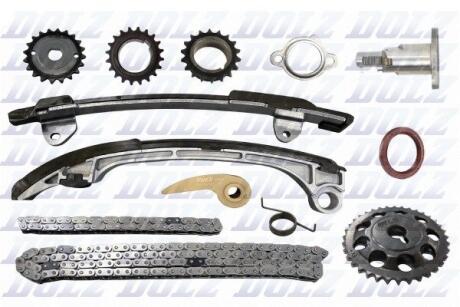 Комплект ланцюгів ГРМ і маслонасоса з шестернями Toyota 2,0/2,4 16V DOLZ SKCT125F