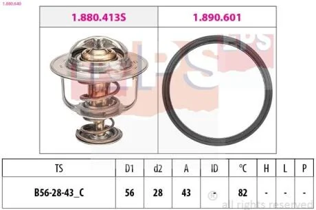 MITSUBISHI термостат (Made in Italy!) Pajero, Outlander, L200, 2,4-2,5 96- EPS 1.880.640