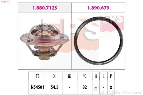 NISSAN термостат (Made in Italy!) Juke,Qashqai,X-Trail,Renault Laguna III,Megane III,Duster 1.6 15- EPS 1.880.712