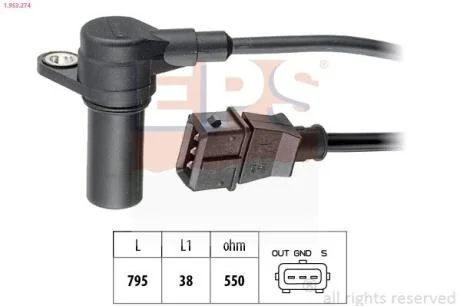 OPEL датчик обертів двигуна Vectra B 2.5V6 -00 EPS 1.953.274