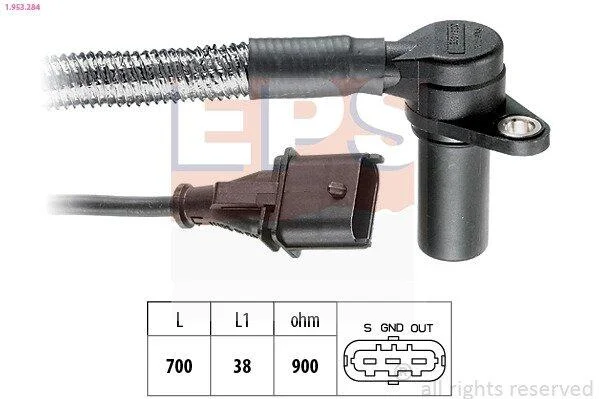 OPEL датчик обертів двигуна Omega B 2.6/.3.2 94- EPS 1.953.284 (фото 1)