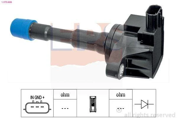 Котушка запалювання Honda City, Civic, Jazz 02- EPS 1.970.608 (фото 1)