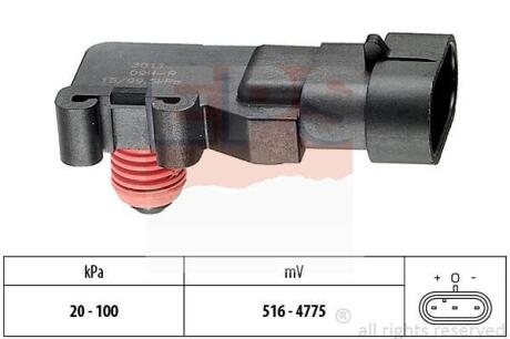 OPEL датчик тиску в впускному колекторі Astra G/H 01-,Combo,Vectra C, Daewoo Leganza 97-,Renault Kangoo EPS 1.993.011