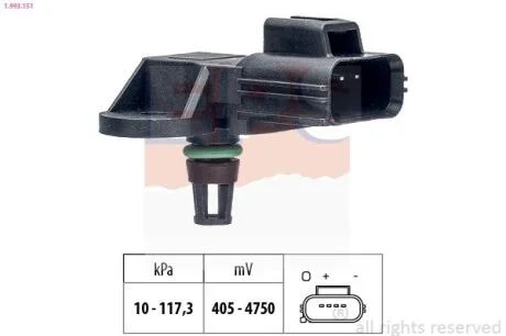 Датчик тиску повітря MAZDA 3,6 02- EPS 1.993.151