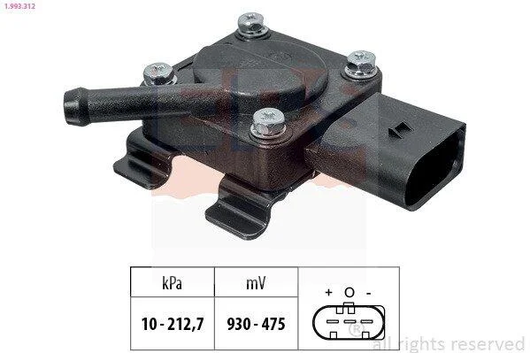 BMW датчик тиску відпрацьованих газів ВГ 1 E81/87,F20,2 F22,3 E90,F30,4 F32,5 E60,F10,6,7 F01,X1,X3 F25,X4 F26,X5 E70,Mini EPS 1.993.312 (фото 1)
