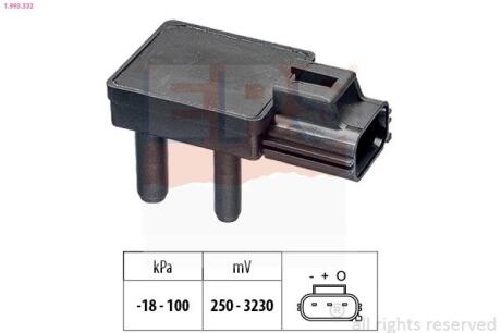 LAND ROVER датчик тиск.наддуву Range Rover 3,6-4,4D -12, Discovery 2,7-3,0TD 09- EPS 1.993.332