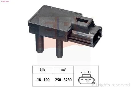 LAND ROVER датчик тиск.наддуву Range Rover 3,6-4,4D -12, Discovery 2,7-3,0TD 09- EPS 1.993.332