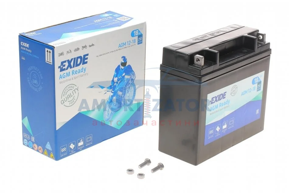 Стартерна батарея (акумулятор) AGM12-18 EXIDE AGM1218 (фото 1)