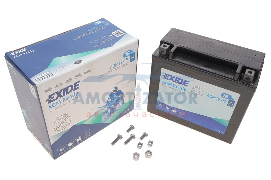 Стартерна батарея (акумулятор) AGM12-19 EXIDE AGM1219 (фото 1)