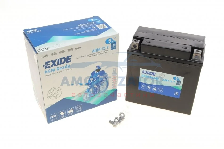 Акумуляторна батарея мото EXIDE AGM129 (фото 1)