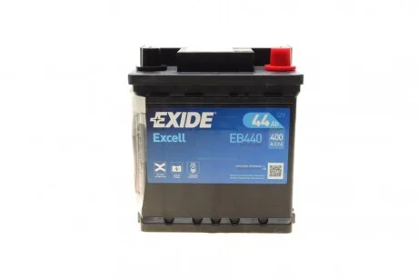 Акумулятор 12V/44Ah/400 (R+) (175х175х190) EXIDE EB440