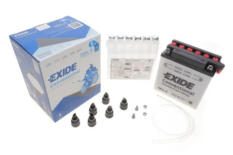 Акумулятор мото AGM 12V/5Ah/65 (120x60x130) EXIDE EB5LB