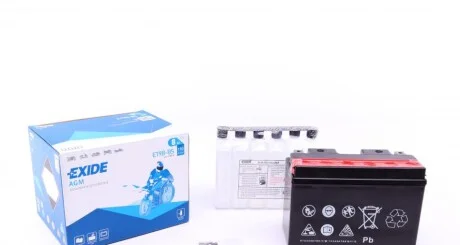 Акумулятор мото AGM 12V/8Ah/110 (150x70x105) EXIDE ET9BBS