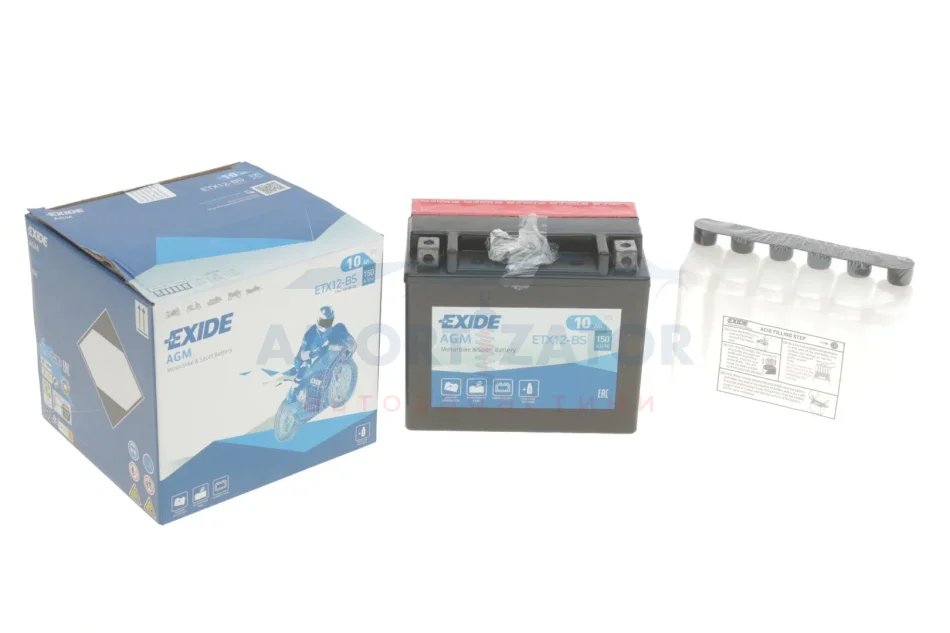 Стартерна батарея (акумулятор) ETX12-BS EXIDE ETX12BS (фото 1)