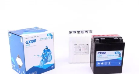 Стартерна батарея (акумулятор) ETX14AHL-BS EXIDE ETX14AHLBS