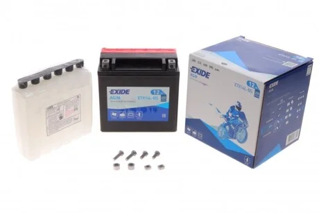 Акумулятор мото AGM 12V/12Ah/200 (150x90x145) EXIDE ETX14LBS