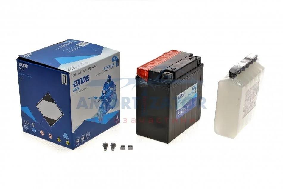 Акумулятор мото AGM 12V/9Ah/120 (135x75x140) EXIDE ETX9CBS (фото 1)