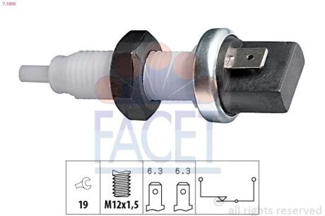 Датчик стоп-сигналу Felicia/Favorit/Panda/Ducato/Fiorino 1.0-2.5 88-01 FACET 7.1000
