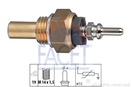 Датчик, температура охолоджувальної рідини FACET 7.3131