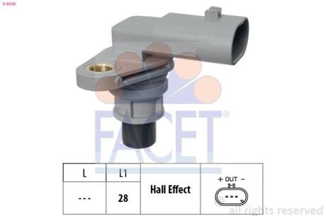 Датчик, положення кулачкового вала FACET 90626