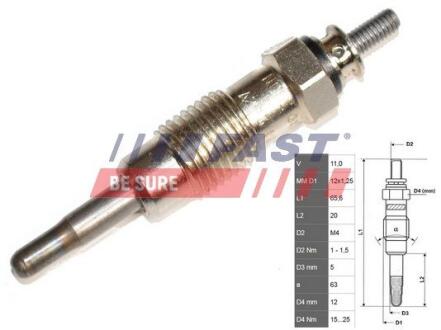 Свічка розжарювання FAST FT82722