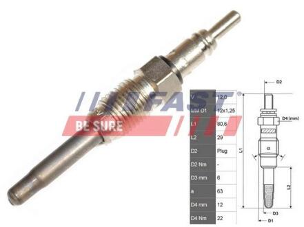 Свічка розжарювання FAST FT82725