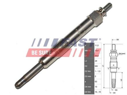 Свічка Розжарення Alfa 147 /156 00 1.9 Jtd FAST FT82730