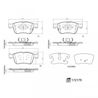 FEBI гальм. колод. передн. FORD FOCUS 1.0 EcoBoost 18- FEBI BILSTEIN 172179