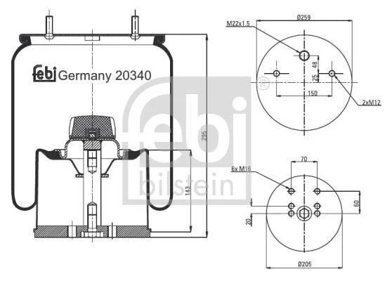 Подушка амортизуюча FEBI BILSTEIN 20340 (фото 1)