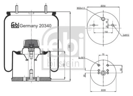 Подушка амортизуюча FEBI BILSTEIN 20340
