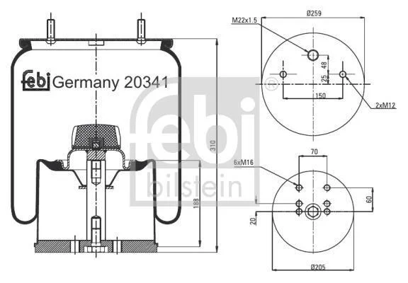 Подушка амортизуюча FEBI BILSTEIN 20341 (фото 1)