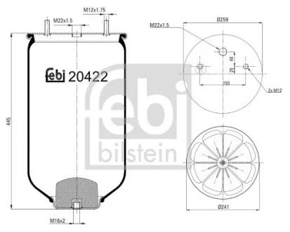 Пневмоподушка FEBI BILSTEIN 20422