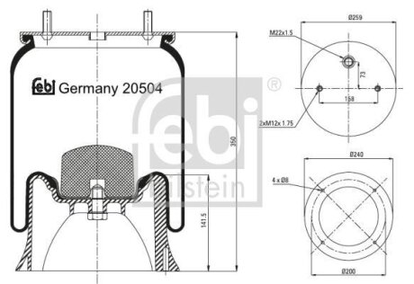 Подушка амортизуюча FEBI BILSTEIN 20504