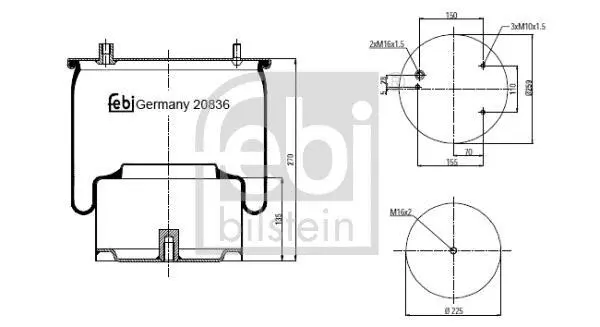 Подушка амортизуюча FEBI BILSTEIN 20836 (фото 1)
