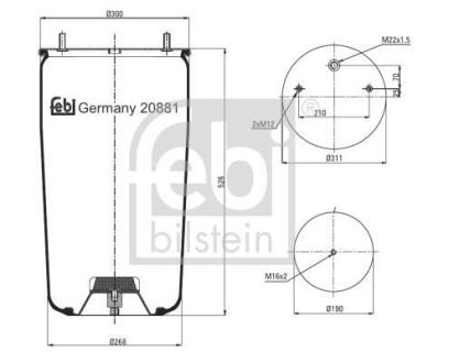 Пневмоподушка FEBI BILSTEIN 20881
