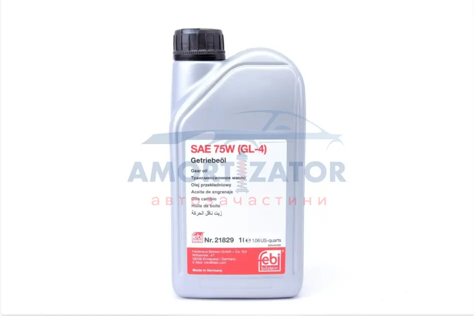 Олива трансміс. FEBI SAE 75W GL-4 (Каністра 1л) FEBI BILSTEIN 21829 (фото 1)
