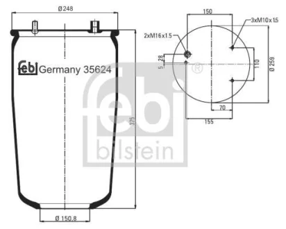 Ресора пневматична FEBI BILSTEIN 35624