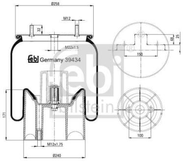 Подушка амортизуюча FEBI BILSTEIN 39434