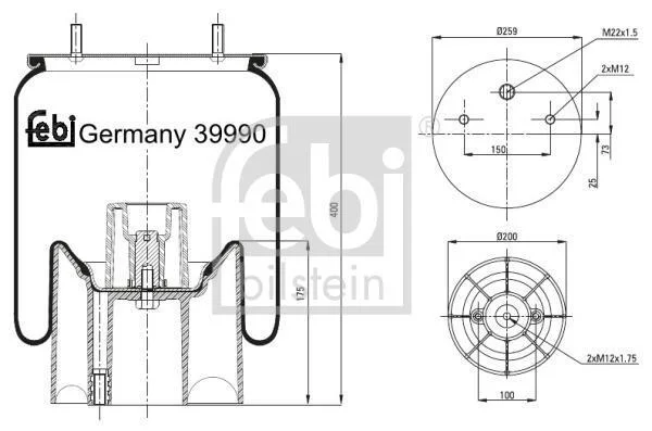 Подушка амортизуюча FEBI BILSTEIN 39990 (фото 1)
