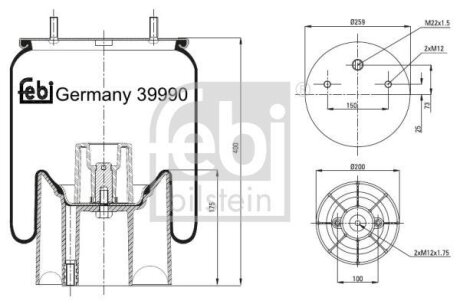 Подушка амортизуюча FEBI BILSTEIN 39990