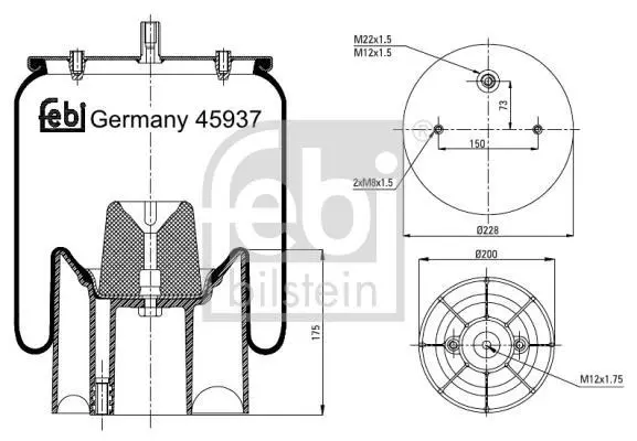 Подушка амортизуюча FEBI BILSTEIN 45937 (фото 1)