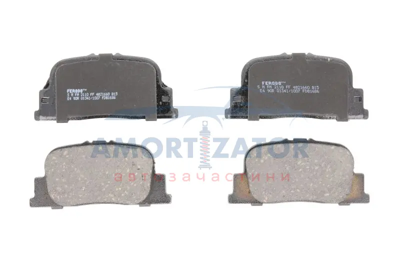 Комплект гальмівних колодок задн, LEXUS ES TOYOTA CALDINA, CAMRY, OPA, PRIUS, VISTA, WINDOM 1.5H-3.0 08.96-12.09 FERODO FDB1686 (фото 1)