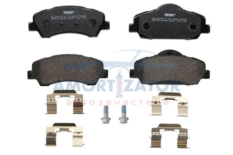 Комплект гальмівних колодок передн, CITROEN C4 CACTUS, C-ELYSEE PEUGEOT 301, 308 II, 308 II/KOMBI, 308/HATCHBACK 1.2-2.0D 11.12- FERODO FDB4823 (фото 1)