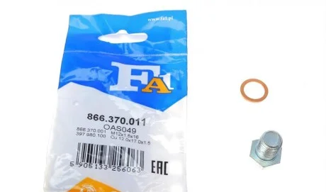 Пробка поддона масляного M12x1.5x16 (Fischer Fischer Automotive One (FA1) 866.370.011