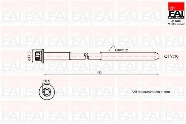 Комплект гвинтів голівки циліндра Fischer Automotive One (FA1) B701 (фото 1)